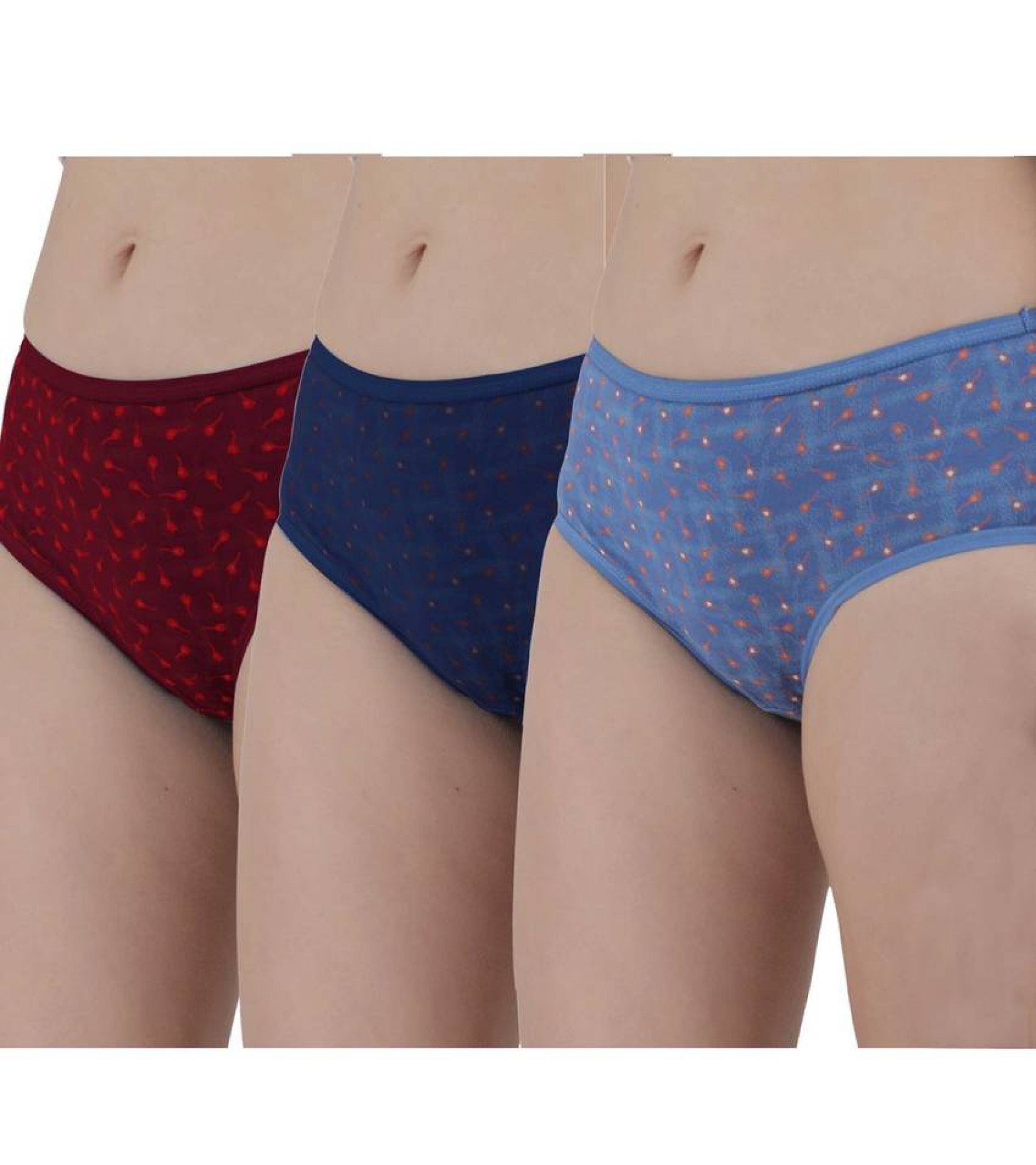 Vink Multicolor Women's Printed Panty Combo Pack of 3 | Outer Elastic